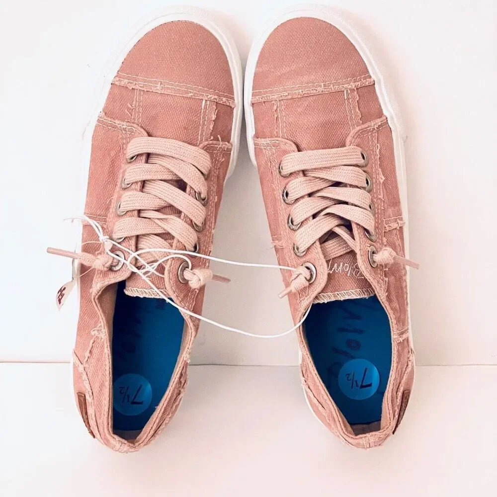 NWT Blowfish Malibu LEXINE 7.5 Dusty Pink Distressed Stitched Platform Sneakers